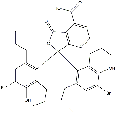 1,1-Bis(4-bromo-3-hydroxy-2,6-dipropylphenyl)-1,3-dihydro-3-oxoisobenzofuran-4-carboxylic acid Struktur