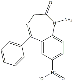 7-Nitro-1-amino-5-(phenyl)-1H-1,4-benzodiazepin-2(3H)-one Struktur