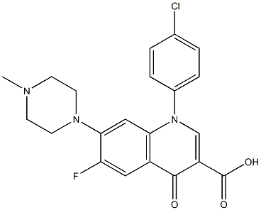 6-Fluoro-1-(4-chlorophenyl)-1,4-dihydro-7-(4-methyl-1-piperazinyl)-4-oxoquinoline-3-carboxylic acid Struktur