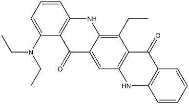 1-(Diethylamino)-6-ethyl-5,12-dihydroquino[2,3-b]acridine-7,14-dione Struktur