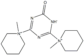 1,1'-[[(1,6-Dihydro-6-oxo-1,3,5-triazin)-1-ide]-2,4-diyl]bis(1-methylpiperidinium) Struktur