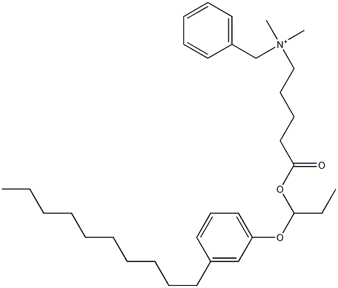 N,N-Dimethyl-N-benzyl-N-[4-[[1-(3-decylphenyloxy)propyl]oxycarbonyl]butyl]aminium Struktur