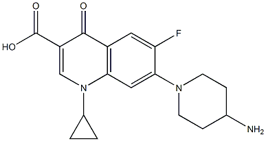 1-Cyclopropyl-6-fluoro-1,4-dihydro-7-(4-amino-1-piperidinyl)-4-oxoquinoline-3-carboxylic acid Struktur