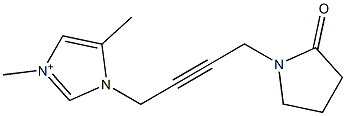 1-[4-(2-Oxo-1-pyrrolidinyl)-2-butynyl]-3,5-dimethyl-1H-imidazol-3-ium Struktur