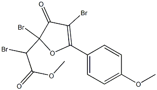 2-Bromo-2-[bromo(methoxycarbonyl)methyl]-4-bromo-5-(4-methoxyphenyl)furan-3(2H)-one Struktur