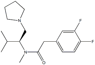 2-(3,4-Difluorophenyl)-N-methyl-N-[(S)-2-methyl-1-(1-pyrrolidinylmethyl)propyl]acetamide Struktur