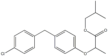 2-[4-(4-Chlorobenzyl)phenoxy]propionic acid isobutyl ester Struktur