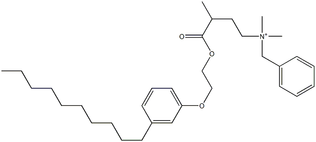 N,N-Dimethyl-N-benzyl-N-[3-[[2-(3-decylphenyloxy)ethyl]oxycarbonyl]butyl]aminium Struktur