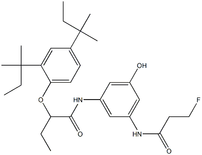 3-(3-Fluoropropionylamino)-5-[2-(2,4-di-tert-amylphenoxy)butyrylamino]phenol Struktur