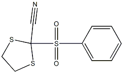 2-Phenylsulfonyl-1,3-dithiolane-2-carbonitrile Struktur