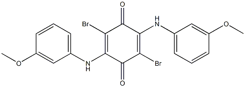 2,5-Bis[(3-methoxyphenyl)amino]-3,6-dibromo-2,5-cyclohexadiene-1,4-dione Struktur