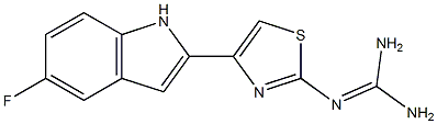 2-[[Amino(amino)methylene]amino]-4-(5-fluoro-1H-indol-2-yl)thiazole Struktur