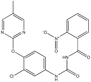 1-(2-Nitrobenzoyl)-3-[4-[(5-methyl-2-pyrimidinyl)oxy]-3-chlorophenyl]urea Struktur