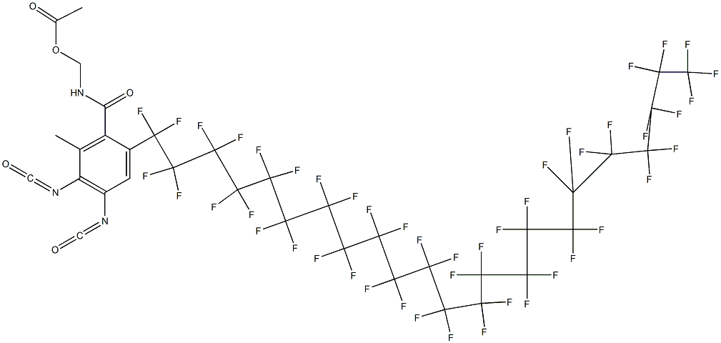 N-(Acetyloxymethyl)-2-(heptatetracontafluorotricosyl)-4,5-diisocyanato-6-methylbenzamide Struktur