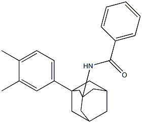 1-(3,4-Dimethylphenyl)-3-(benzoylamino)adamantane Struktur