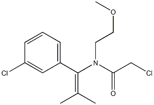 N-[1-(3-Chlorophenyl)-2-methyl-1-propenyl]-N-[2-methoxyethyl]-2-chloroacetamide Struktur