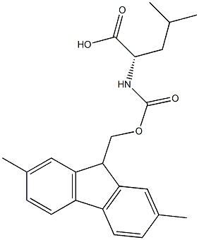 N-[[(2,7-Dimethyl-9H-fluoren-9-yl)methoxy]carbonyl]-L-leucine Struktur