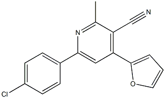 4-(2-Furyl)-6-(4-chlorophenyl)-3-cyano-2-methylpyridine Struktur