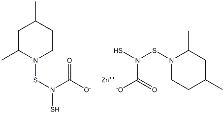 Bis(2,4-dimethylpiperidine-1-dithiocarbamic acid)zinc salt Struktur