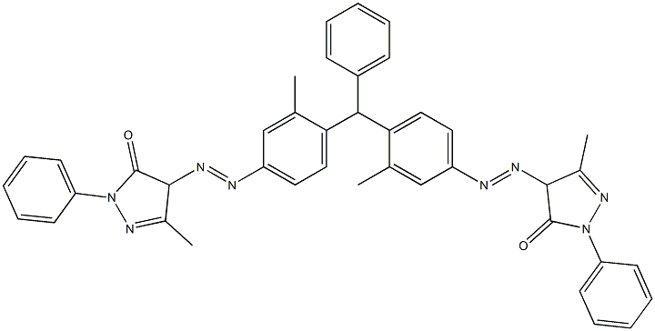 4,4'-[(Phenylmethylene)bis[(3-methyl-4,1-phenylene)azo]]bis(2,4-dihydro-5-methyl-2-phenyl-3H-pyrazol-3-one) Struktur