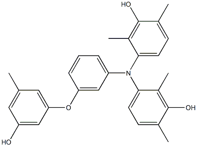 N,N-Bis(3-hydroxy-2,4-dimethylphenyl)-3-(3-hydroxy-5-methylphenoxy)benzenamine Struktur