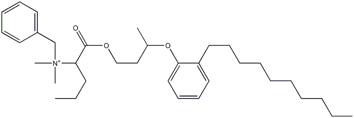 N,N-Dimethyl-N-benzyl-N-[1-[[3-(2-decylphenyloxy)butyl]oxycarbonyl]butyl]aminium Struktur