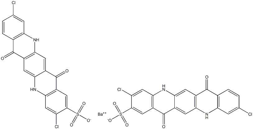 Bis[3,10-dichloro-5,7,12,14-tetrahydro-7,14-dioxoquino[2,3-b]acridine-2-sulfonic acid]barium salt Struktur