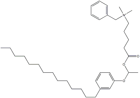 N,N-Dimethyl-N-benzyl-N-[4-[[1-(3-tetradecylphenyloxy)ethyl]oxycarbonyl]butyl]aminium Struktur