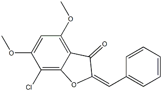 2-Phenyl-methylene-7-chloro-4,6-dimethoxy-3(2H)-benzofuranone Struktur