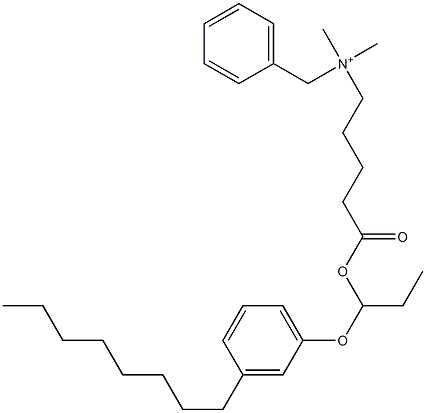 N,N-Dimethyl-N-benzyl-N-[4-[[1-(3-octylphenyloxy)propyl]oxycarbonyl]butyl]aminium Struktur