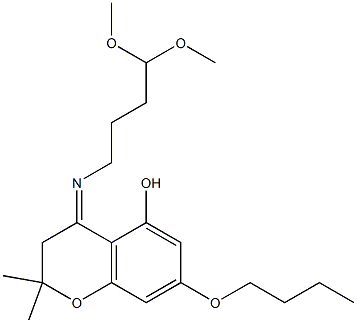 N-(4,4-Dimethoxybutyl)-2,2-dimethyl-5-hydroxy-7-butoxychroman-4-imine Struktur