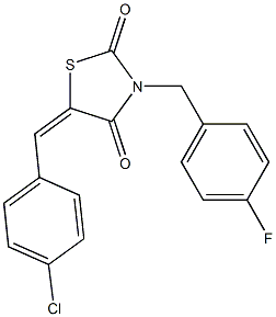 3-(4-Fluorobenzyl)-5-(4-chlorobenzylidene)thiazolidine-2,4-dione Struktur