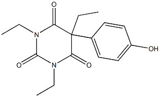 5-Ethyl-5-(4-hydroxyphenyl)-1-ethyl-3-ethylpyrimidine-2,4,6(1H,3H,5H)-trione Struktur