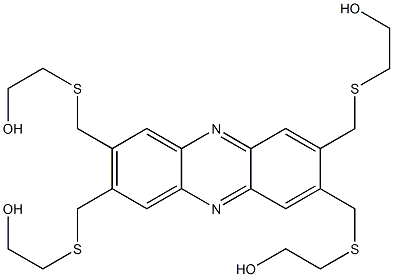 2,2',2'',2'''-[(Phenazine-2,3,7,8-tetryl)tetrakis(methylenethio)]tetrakisethanol Struktur