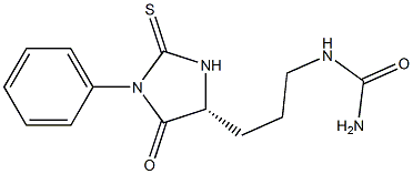 N-[3-[(4R)-5-Oxo-1-phenyl-2-thioxoimidazolidin-4-yl]propyl]urea Struktur