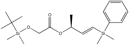 [[Dimethyl(tert-butyl)silyl]oxy]acetic acid (E,S)-1-[dimethyl(phenyl)silyl]-1-buten-3-yl ester Struktur