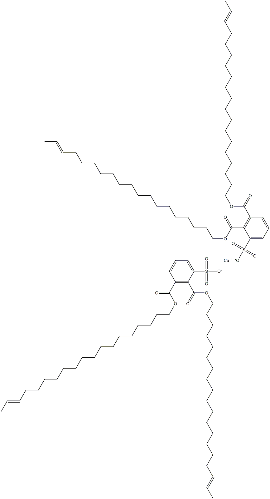 Bis[2,3-di(17-nonadecenyloxycarbonyl)benzenesulfonic acid]calcium salt Struktur