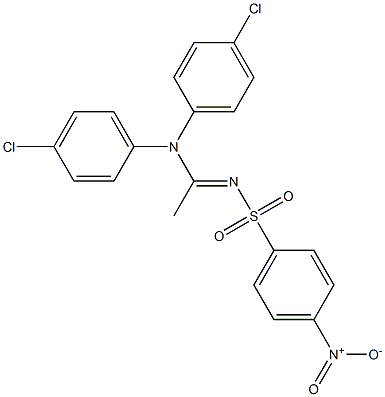 N1,N1-Bis(p-chlorophenyl)-N2-[(p-nitrophenyl)sulfonyl]acetamidine Struktur