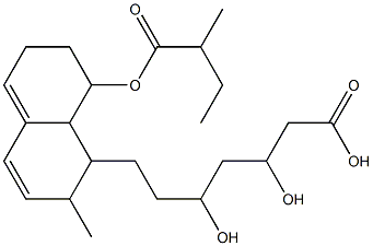 3,5-Dihydroxy-7-[2-methyl-8-(2-methylbutyryloxy)-1,2,6,7,8,8a-hexahydronaphthalen-1-yl]heptanoic acid Struktur