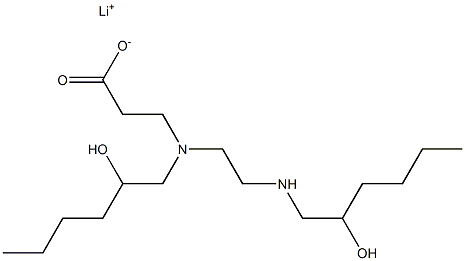 3-[N-(2-Hydroxyhexyl)-N-[2-(2-hydroxyhexylamino)ethyl]amino]propionic acid lithium salt Struktur