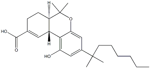 (6aR,10aR)-6a,7,8,10a-Tetrahydro-1-hydroxy-6,6-dimethyl-3-(1,1-dimethylheptyl)-6H-dibenzo[b,d]pyran-9-carboxylic acid Struktur