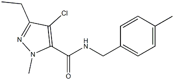 N-(4-Methylbenzyl)-1-methyl-3-ethyl-4-chloro-1H-pyrazole-5-carboxamide Struktur