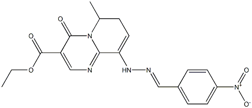 9-[2-(4-Nitrobenzylidene)hydrazino]-6-methyl-6,7-dihydro-4-oxo-4H-pyrido[1,2-a]pyrimidine-3-carboxylic acid ethyl ester Struktur