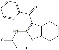 2-(Iodoacetyl)amino-3-benzoyl-4,5,6,7-tetrahydrobenzo[b]thiophene Struktur