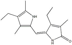 3-Methyl-4-ethyl-5-(3,5-dimethyl-4-ethyl-1H-pyrrole-2-ylmethylene)-1H-pyrrole-2(5H)-one Struktur