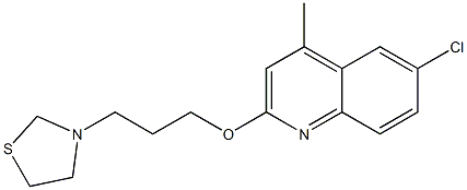 6-Chloro-4-methyl-2-[3-(3-thiazolidinyl)propoxy]quinoline Struktur