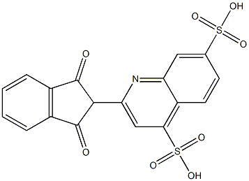 2-(1,3-Dioxoindan-2-yl)quinoline-4,7-disulfonic acid Struktur