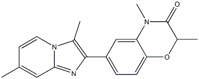 6-(3,7-Dimethyl-imidazo[1,2-a]pyridin-2-yl)-2,4-dimethyl-2H-1,4-benzoxazin-3(4H)-one Struktur