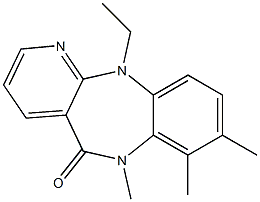 6,11-Dihydro-11-ethyl-6,7,8-trimethyl-5H-pyrido[2,3-b][1,5]benzodiazepin-5-one Struktur