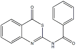 2-(Benzoylamino)-4H-3,1-benzothiazin-4-one Struktur